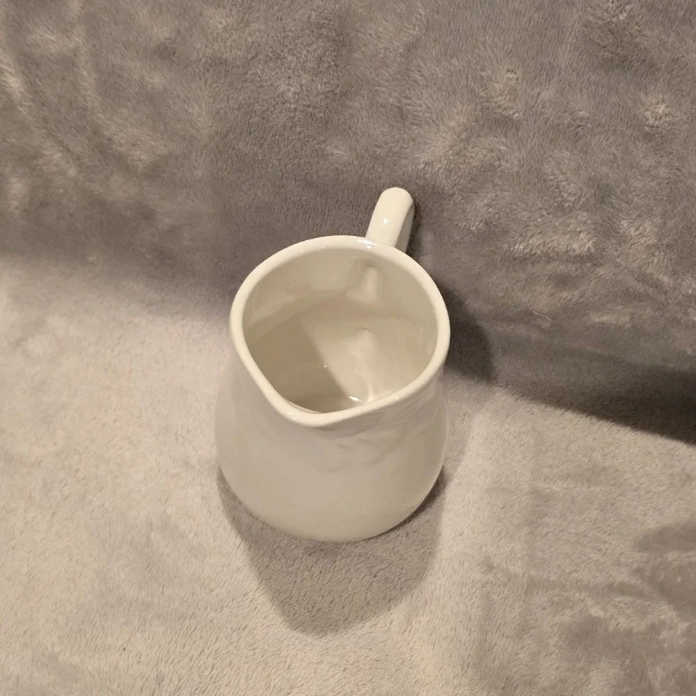Vtg Gibson Housewares White Ceramic Creamer Pitcher Embossed Grape Vine Motif 4